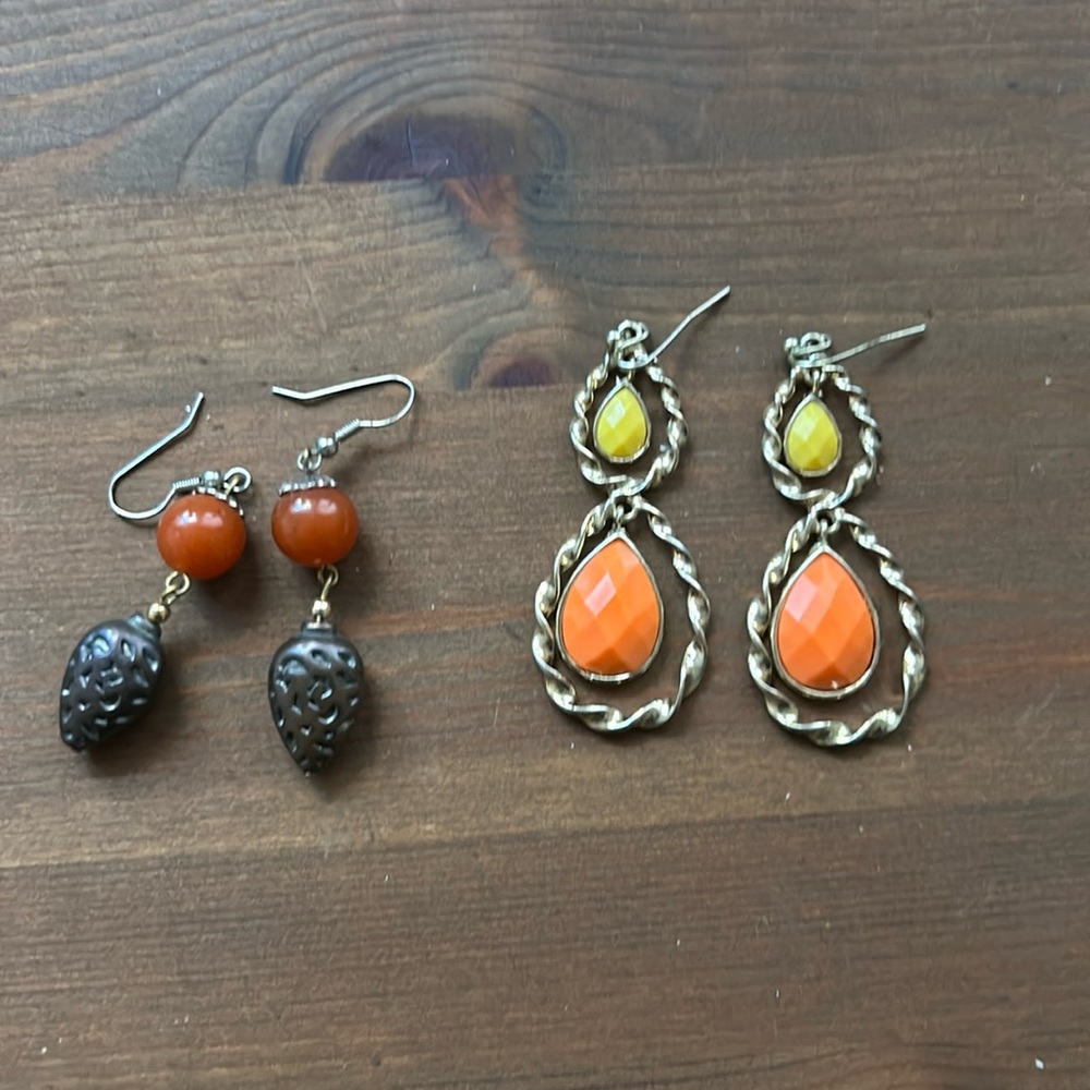 two pairs of earrings